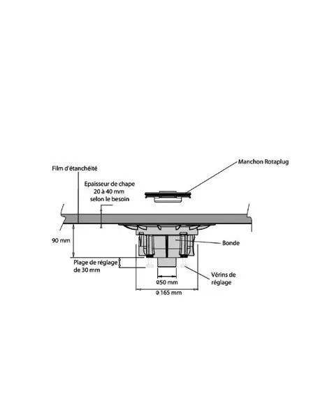 Isotanche Rotaplug bain sortie verticale - étanche