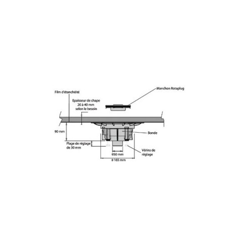 Isotanche Rotaplug bain sortie verticale - étanche