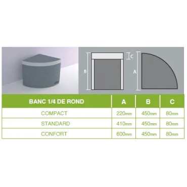 Banc SALSILA 1/4 rond - Qualité et esthétique 2