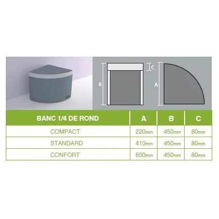 Banc SALSILA 1/4 rond - Qualité et esthétique