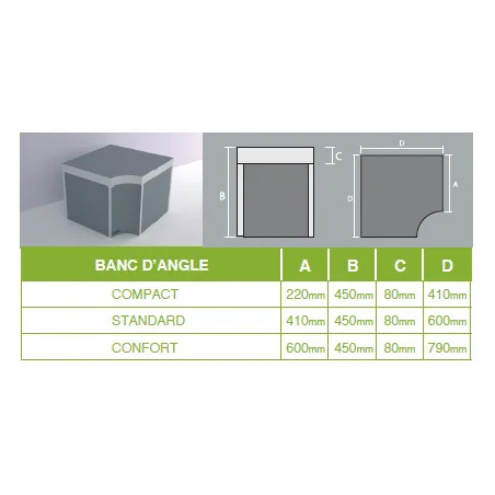 Banc SALSILA angle - Qualité et esthétique