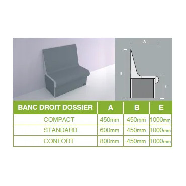 Banc ATIKA avec dossier - étanche et esthétique 2