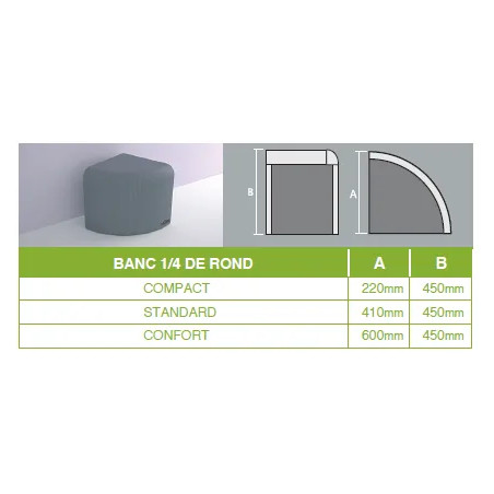 Banc TASTAMA 1/4 rond - Qualité et esthétique