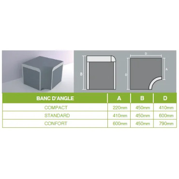 Banc TASTAMA angle - Qualité et esthétique 2