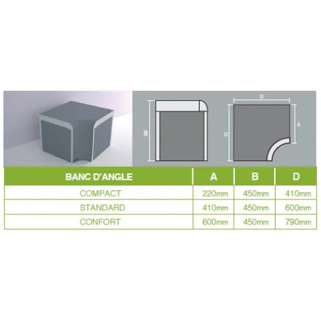 Banc TASTAMA angle - Qualité et esthétique