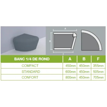 Banc SARAFON 1/4 rond - Qualité et esthétique 2