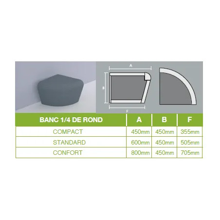 Banc SARAFON 1/4 rond - Qualité et esthétique