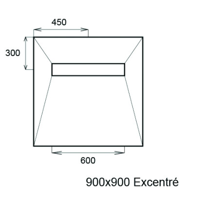 Receveur avec pente pour siphon Linodouche - étanche