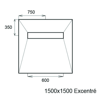 Receveur avec pente pour siphon Linodouche - étanche