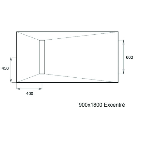 Receveur avec pente pour siphon Linodouche - étanche